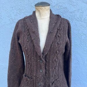 Y2k Brown Cardigan Sweater Medium Forestcore